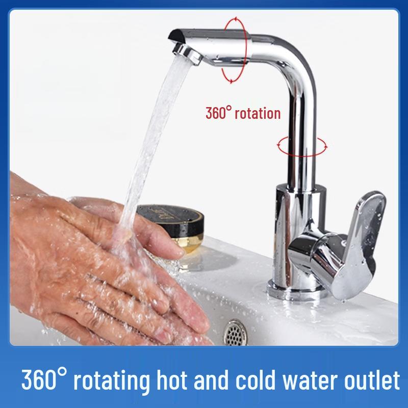 OEING Stainless Steel Square Basin Mixer Faucet