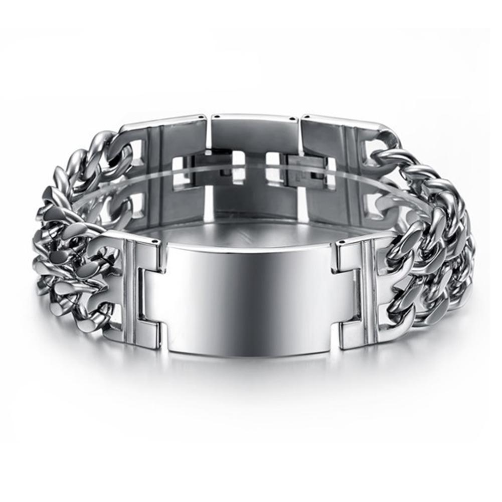 Men Fashion Classic Crucifix Pattern Carbon Teel  Bracelet