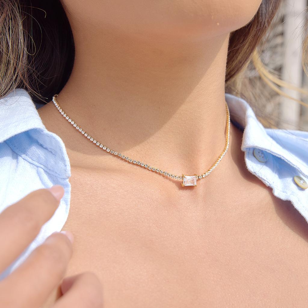 Yori Stainless Steel Golden PVD Zirconia Pendant Necklace Delicate Stainless Steel Daily Wear Arrivals Fashion Jewelry Gift