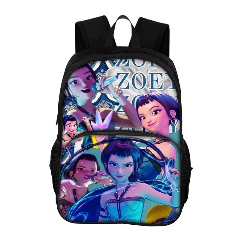 Kpop Demon Hunters Printed Oxford Backpack With Breathable Design For School Students