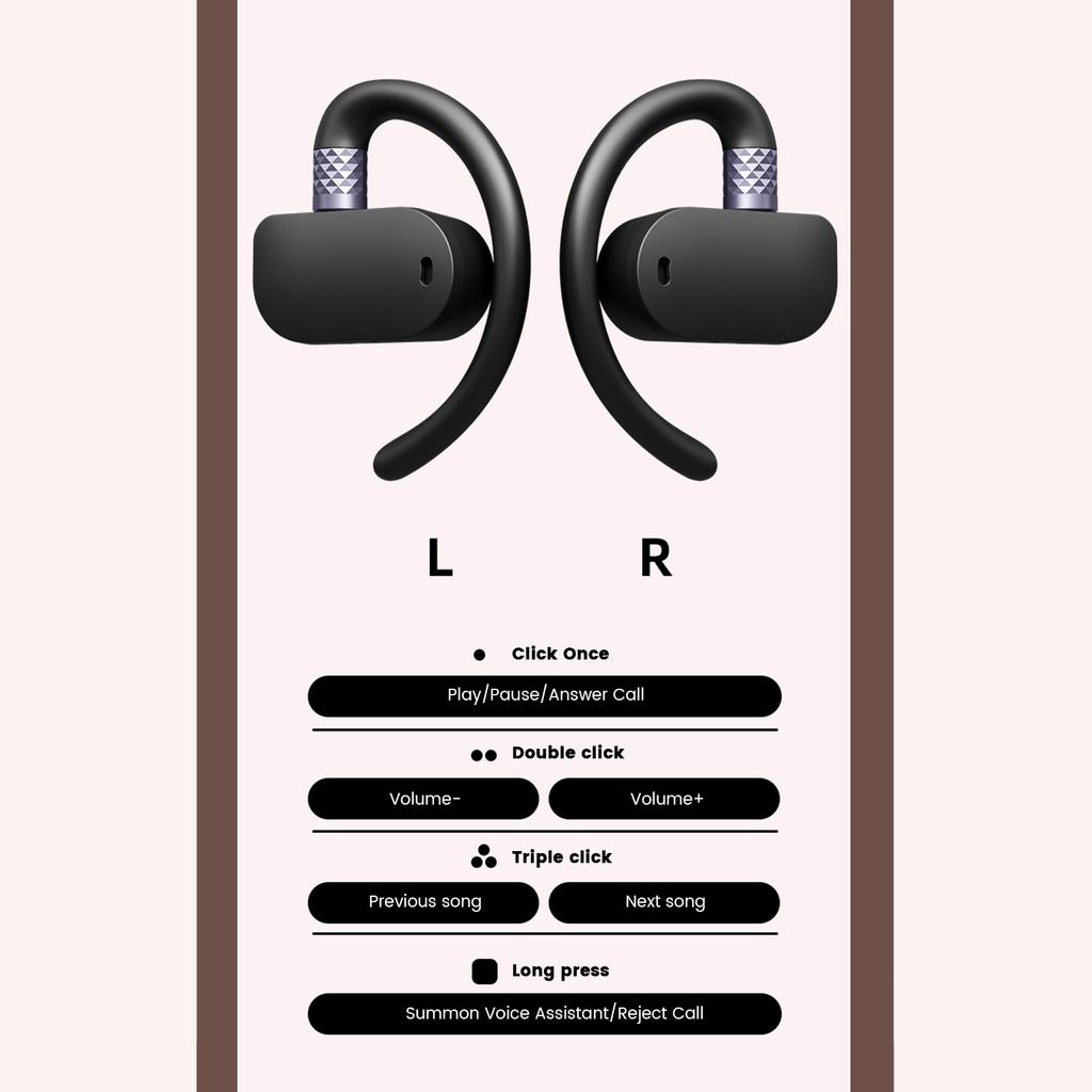 BS08 Kabellose BT 5.3 Ohrhörer Luftleitung Nicht-In-Ear-Design Ladeetui inklusive IPX7