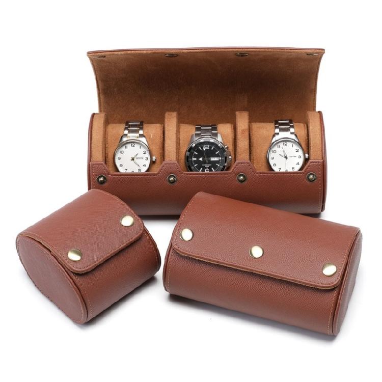 Elegant Leather Watch Storage Case Handmade Wristwatch Holder Carrying Box Women Jewelry Accessory Organiser