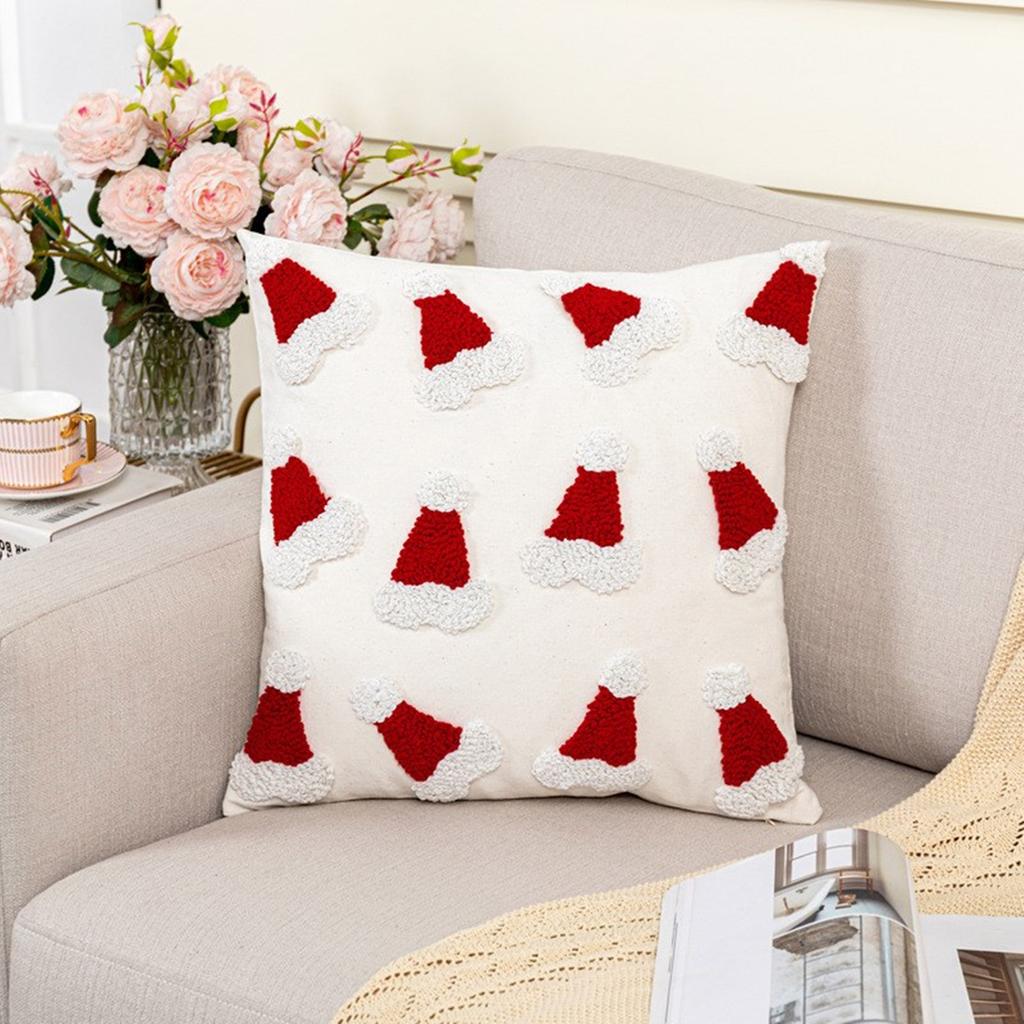 Holiday Cheer Pillow Case Winter Home Decoration Soft Cotton Fabric Cushion Case Christmas Home Sofa Enhancements