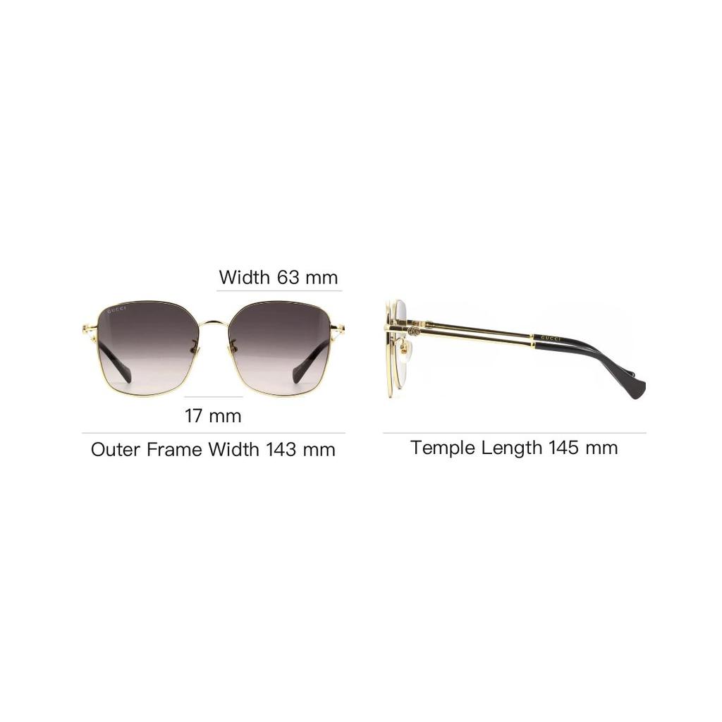 Gucci Metal Square Sunglasses Women Sunglasses GG1146SK-001