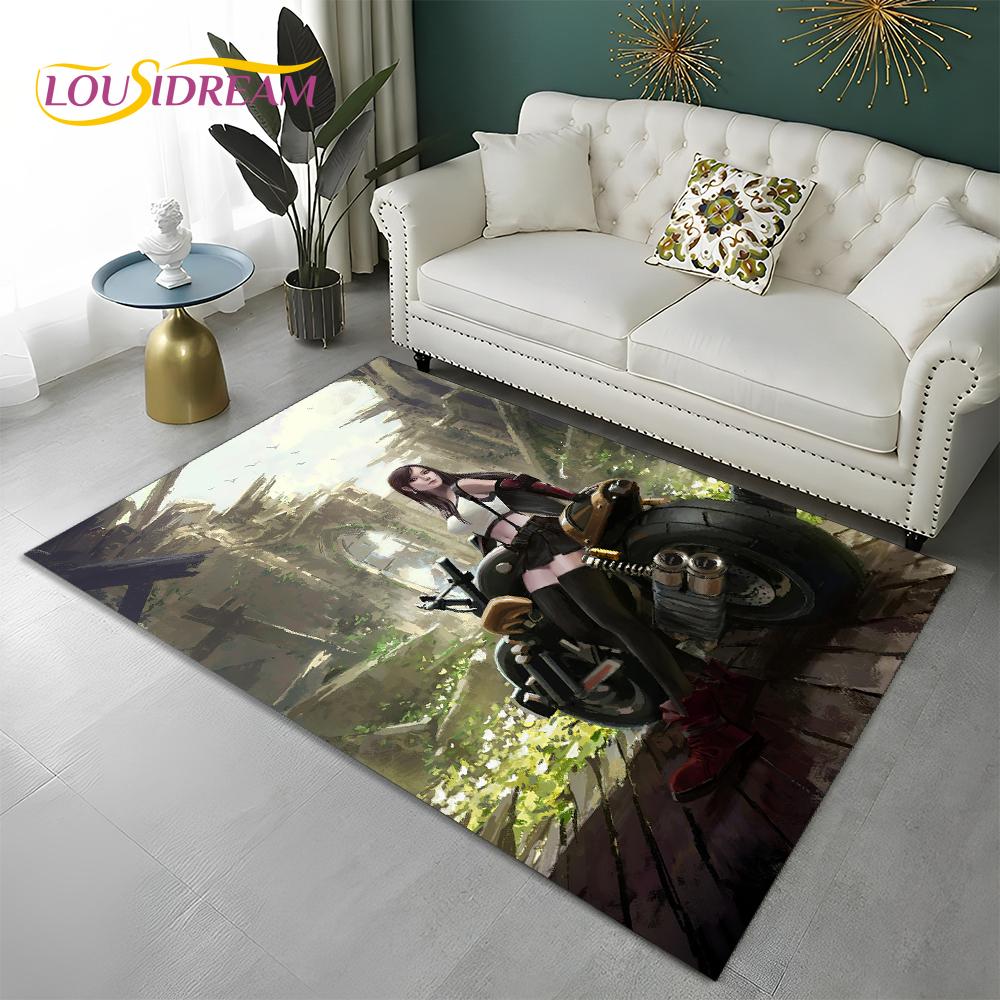FF14 Gamer HD Final Fantasy Spiel 3D-Teppich für Zuhause, Wohnzimmer, Schlafzimmer, Sofa, Fußmatte, Dekor, Kinderbereich, rutschfeste Bodenmatte