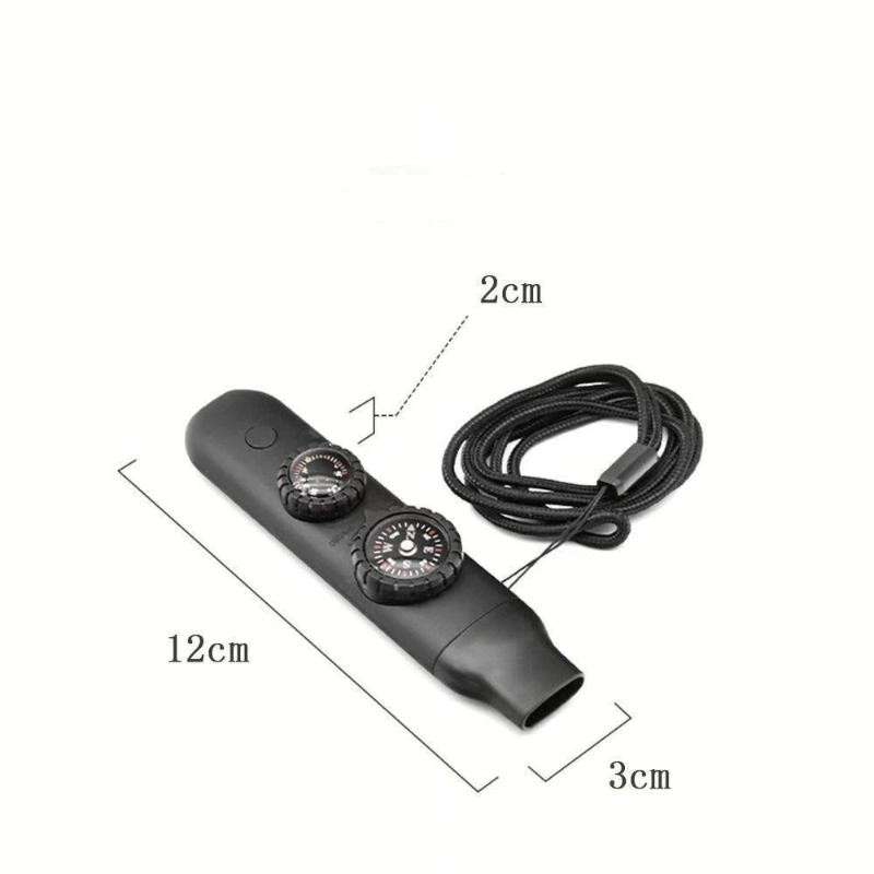 Camping, Camping, Seven In One Multi-Functional Portable Survival Whistle With Led Light, Thermometer, Compass, Magnifying Glass