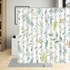 Leaves Shower Curtain Watercolor Tree Branch Leaf Vine Plant Bath Curtain Modern Fabric Nordic Bathroom Decor