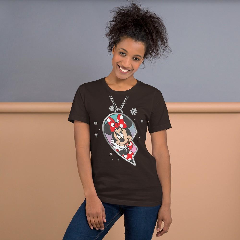 Bff Best Friends Matching Heart Necklace Minnie Mouse Tshirt S