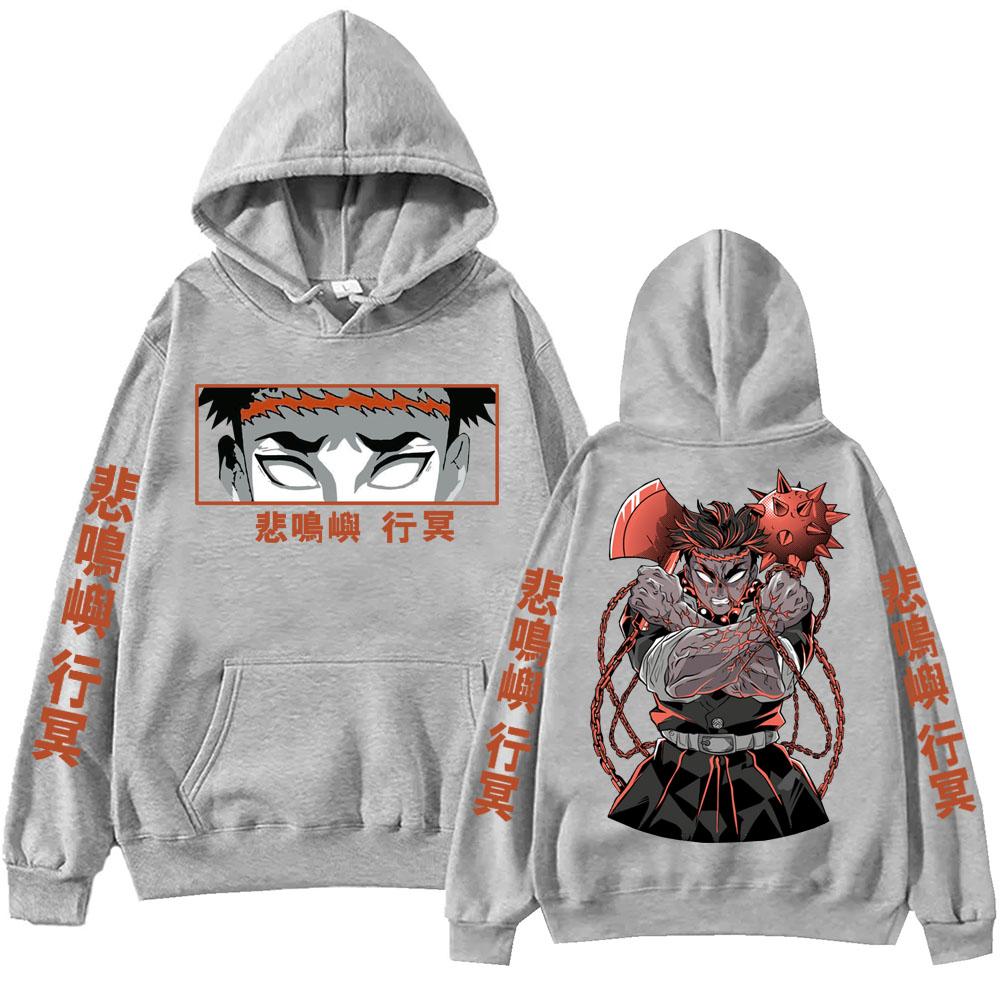 Demon Slayer Himejima Gyomei Hoodie Harajuku Hip Hop Pullover Tops Sweatshirt Gift