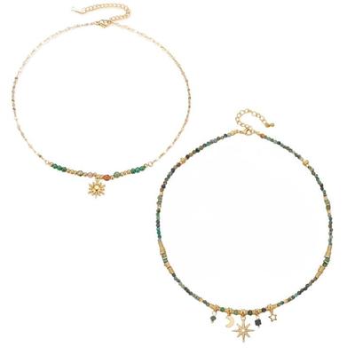 Bunte Perlenkette Sonnenblumenkette Geschenk Schmuck Geeignet für Party Alltag