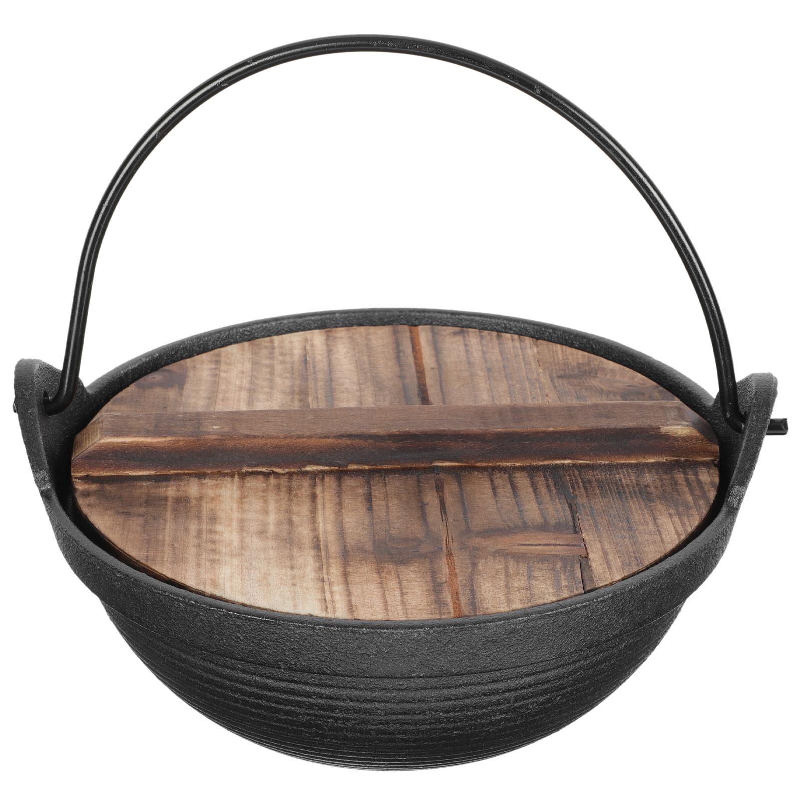 

Японский горячий горшок открытый кастрюля одноместный портативный кухонный деревянный небольшой подвесной индивидуальный плита чёрный