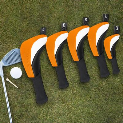 5 Parça Golf Sopası Başlığı Kılıfı Ahşap Baş Kılıfları Çizilmeye Karşı Koruyucu Kılıf Koruyucu
