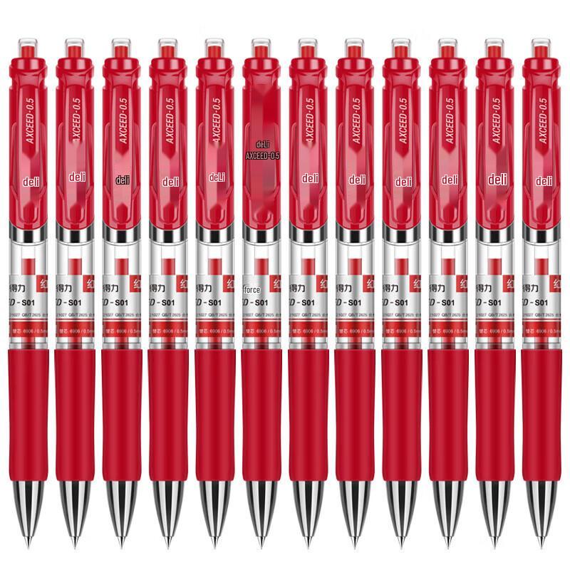 Deli S01 Retractable Gel Pens, 0.5mm
