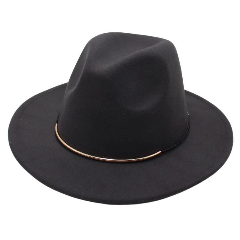 Top Hat Wool Felt Hat Men'S And Women'S Wool Hat Jazz Hat Flat Edge Sun Hat Tide