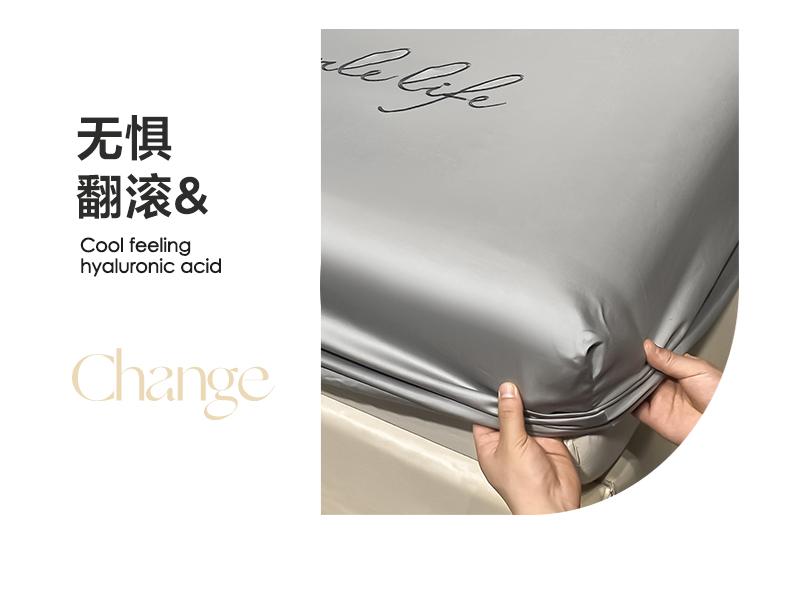 Yongyouwan A-class Ice Silk Bed Sheet Antibacterial Single piece Summer Simmons Mattress Seat Protective Set Three piece Set