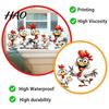 Versatile Adhesive Window Art Cartoon Rooster Static Glass Sticker, Funny Roosters Clings, PVC Removable Waterproof Clings Decal, Sunproof Stickers