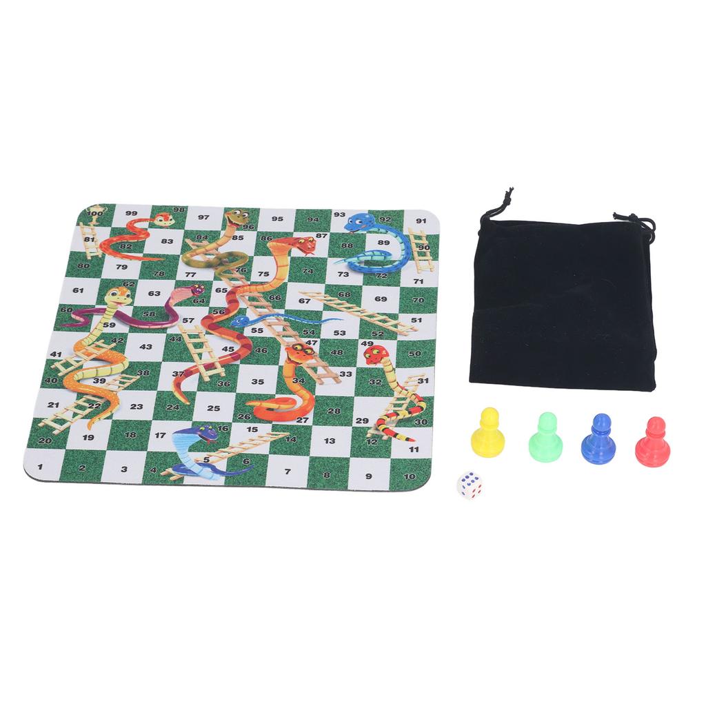 Board Game Set 24cm Plastic Foldable Chess Board 4 Chess Pieces Portable Travel Chess Game Toy with Storage Bag
