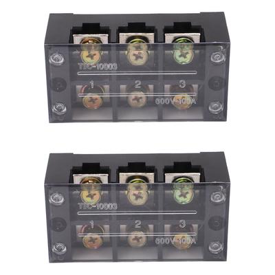 2 Stück Klemmenblock 100A 600V Großer Strom Einfache Verdrahtung Massekreis Klemmenblock 3