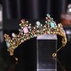 New European and American Bridal Headwear Baroque Colorful Crown Hair Accessory Princess Evening Dress Styling Accessories