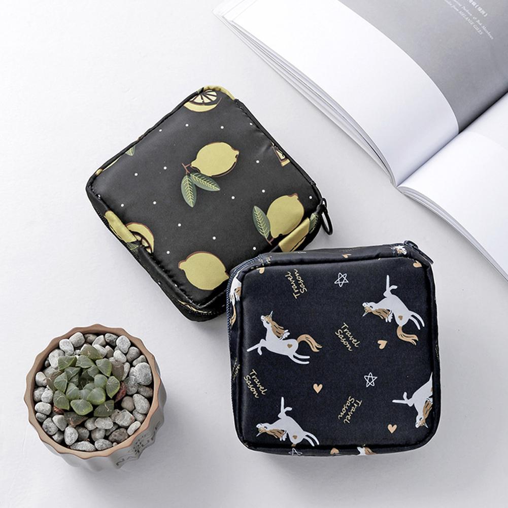 Portable Sanitary Pads Bag Large Capacity Travel Cosmetic Napkin Storage Pouch