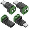 Type-C To 2 Pin Crimp Terminal Block Solderless Plug Charging Connector  Phone Laptop