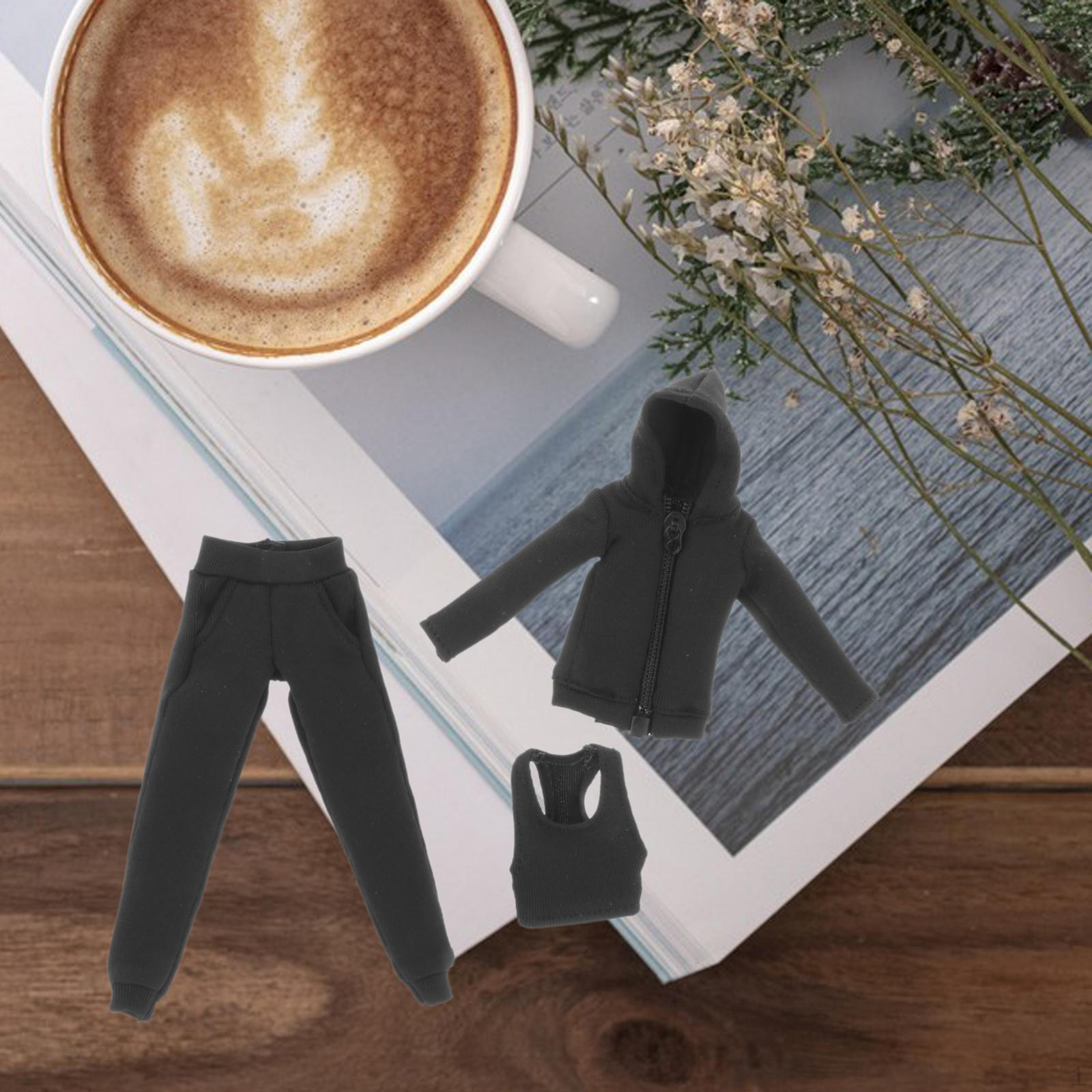 

3 Pack of Hoodie, Pants, And Vest for 6 Inch Doll Figures чорний