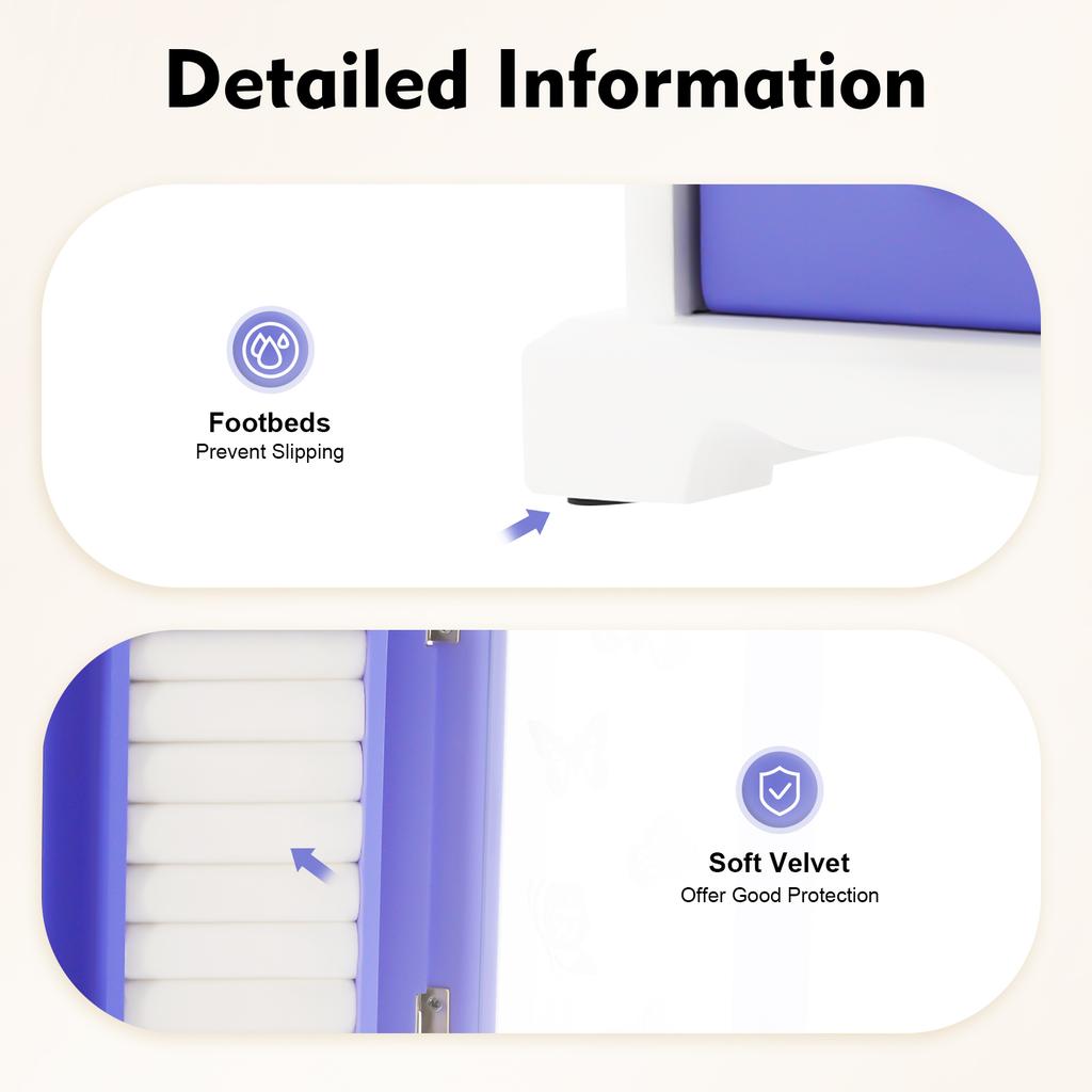 Pudełko na biżuterię motyl z obrotowym haczykiem, 4 szuflady, szklane drzwiczki, lustro ścienne, duży pojemnik do przechowywania z MDF