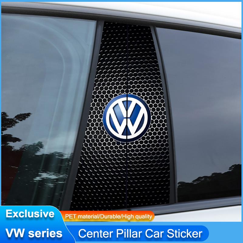 Car Stickers B-Pillar Center Column Decoration Cover Decals Auto Accessorie For Volkswagen VW RLine R Golf T5 ID3 Tiguan Polo zs8