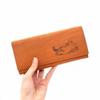 [WACHIFIELD] Dayan the Cat Genuine Leather Long Wallet, Camel