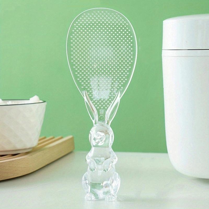 1pc Transparent Crystal Spoon Standing Rabbit Rice Scoop Rice Cooker Rice Spoon Cartoon Rice Spoon