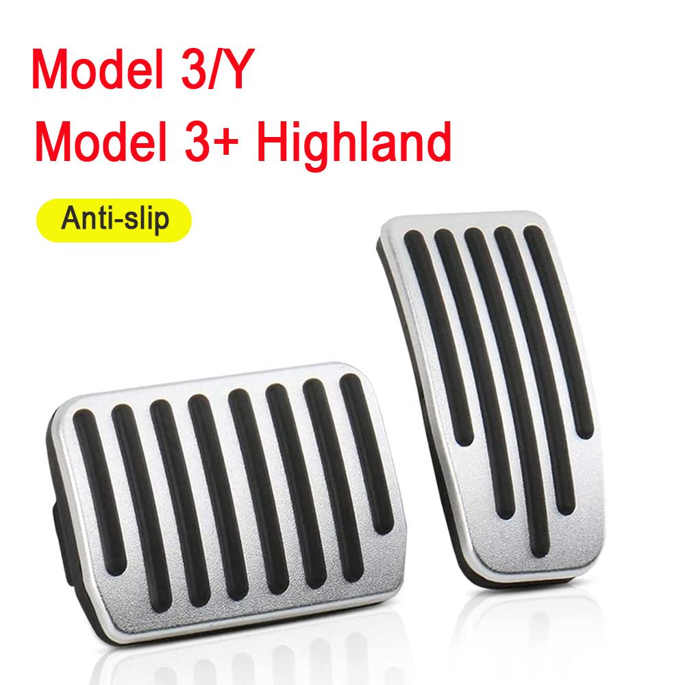 

For Tesla Model 3 Model Y Foot Pedal Pads Covers For Model 3 Y 2021-2025 Accessories Aluminum Alloy Accelerator Brake Pedal
