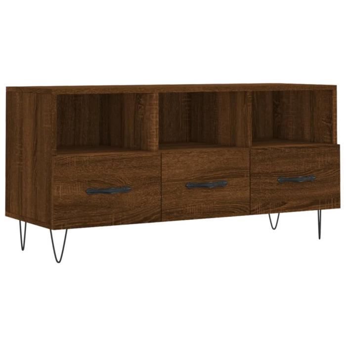 VidaXL Meuble TV chêne marron 102x36x50 cm bois d'ingénierie 829035