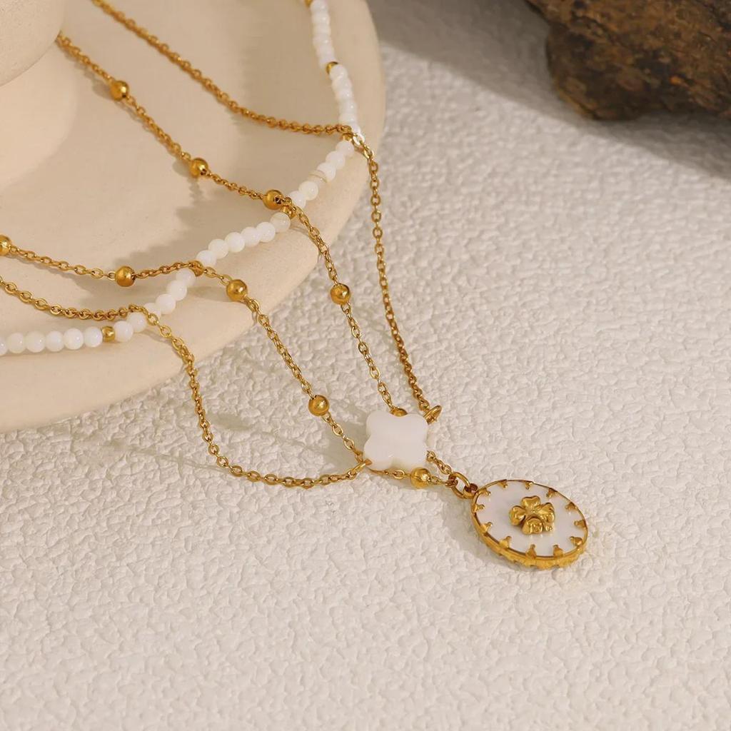 Simple Style 3D Flower Shell Pendant Necklace for Women