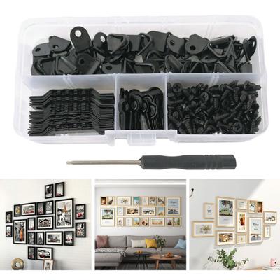 Ganchos para colgar marcos de fotos triangulares pequeños con tornillos, Kit de ganchos de anillo para colgar en la pared a prueba de herrumbre, accesorios de Hardware