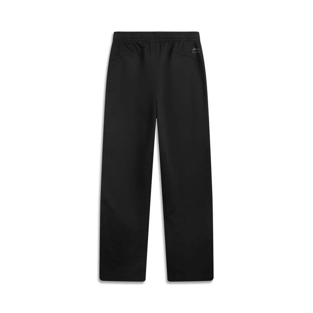 Li-Ning Simple Fashionable Versatile Comfortable Mid-Waist Straight Leg Casual Pants Women Bottoms Black AKLVC16-4
