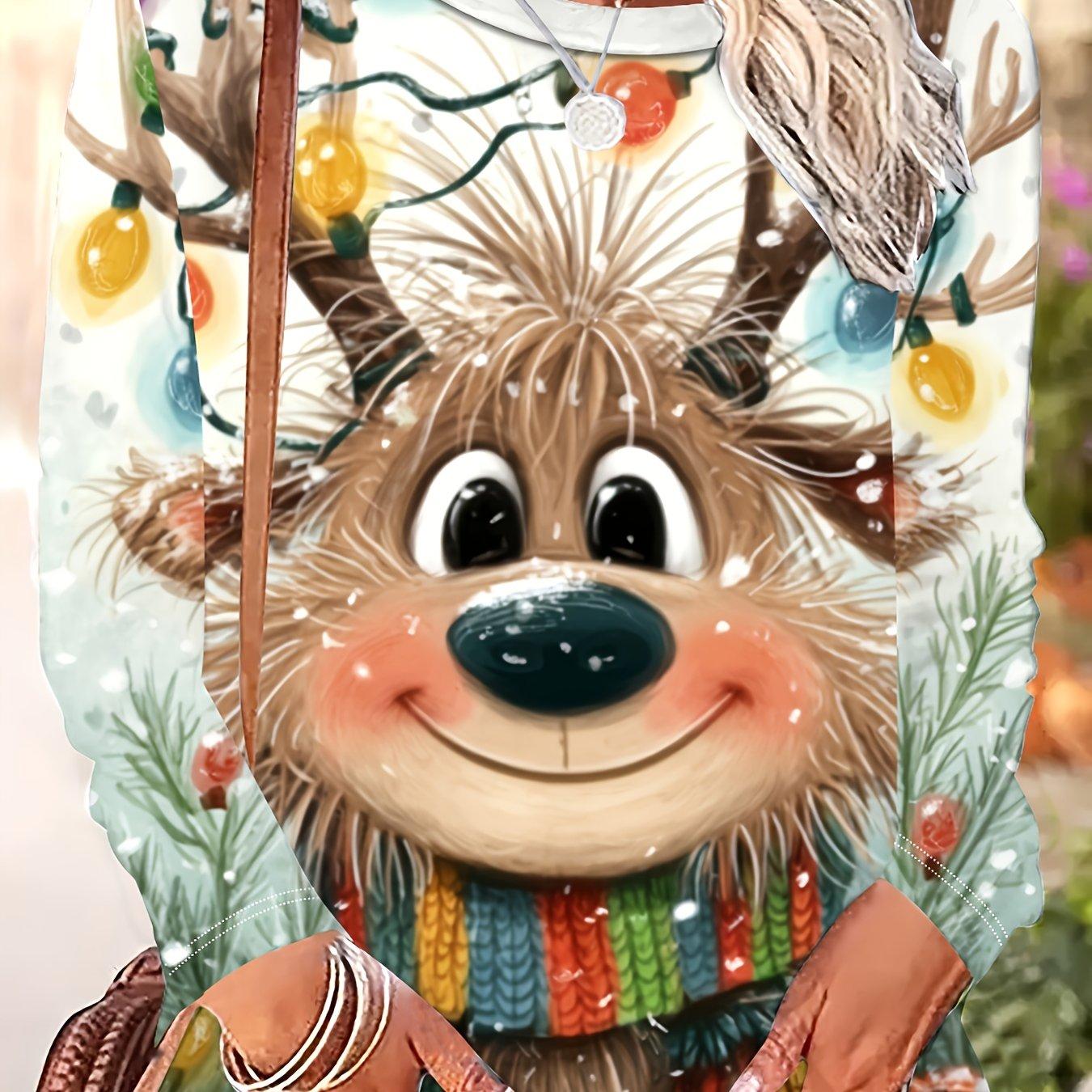 

Cookie man printed long-sleeved round neck T-shirt large size outfit XL