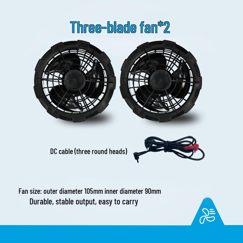 5V USB Three-Speed Cooling Fan for Clothing Accessories (Supports 7.4V and 12V DC Line)