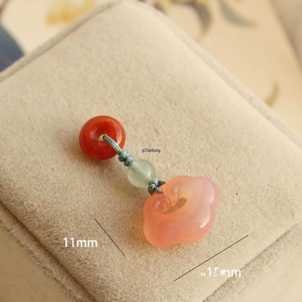 Southern Red Hetian Jade Pendant Beads Bracelet Necklace Accessories