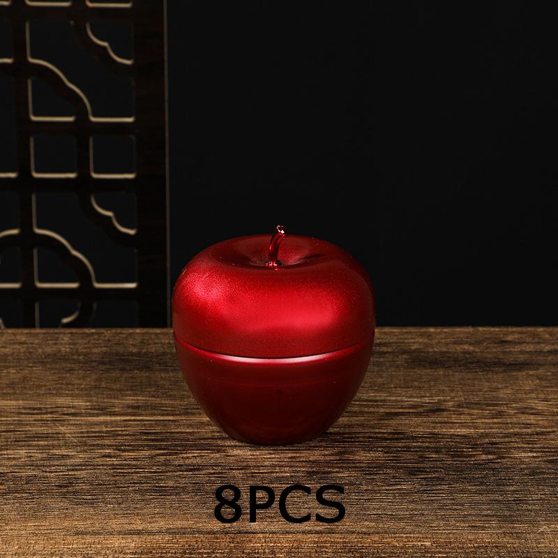

WTEMPO Christmas Apple Shaped Design Cans Creative DIY Presents Jars Daily Mini Items Packaging Cans Christmas Decor Gift Jars Storage Sealed Cans 8pcs красный