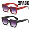 2PACK Retro Square Black Lens Sunglasses Women Luxury Brand Designer Fashion Rectangle Eyewear Men Outdoor  UV400