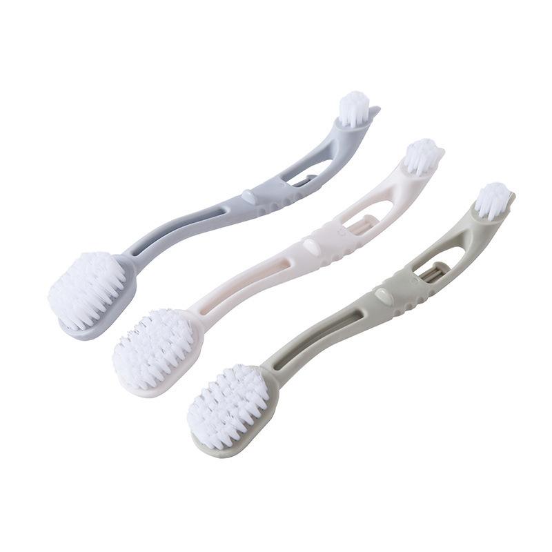 Stiff-bristled Double-headed Long-handled Shoe Cleaning Brush