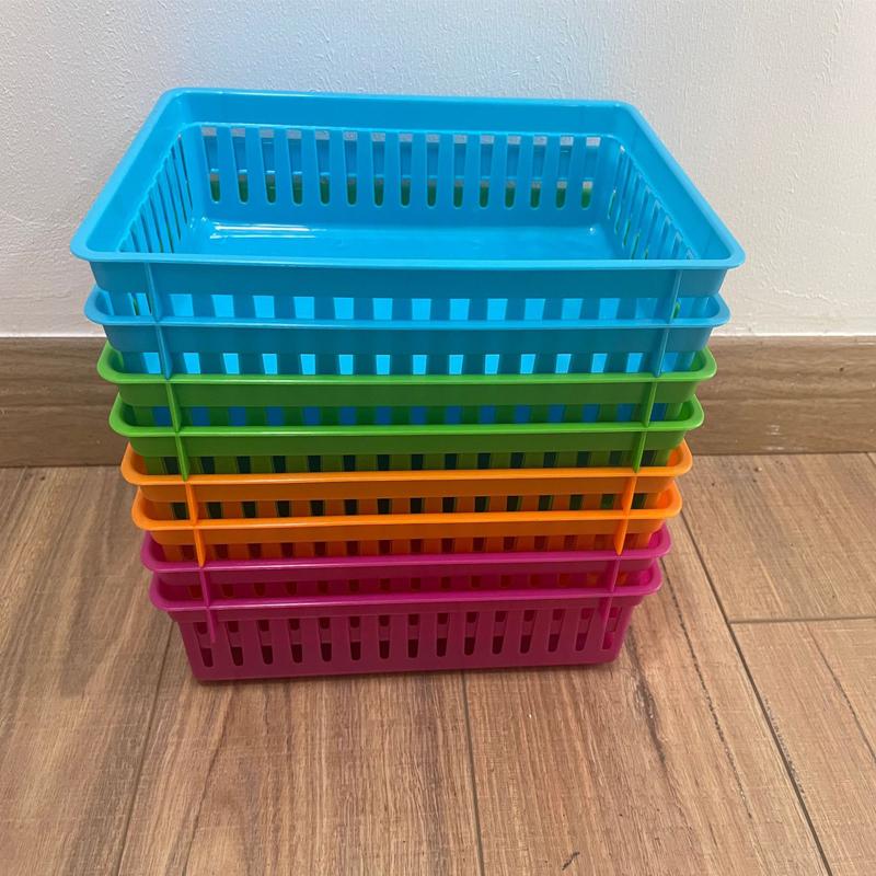 Storage Basket Rectangular Storage Boxes Portable Storage Basket Suitable for Kitchen, Bedroom, Office Multi-color Organizing