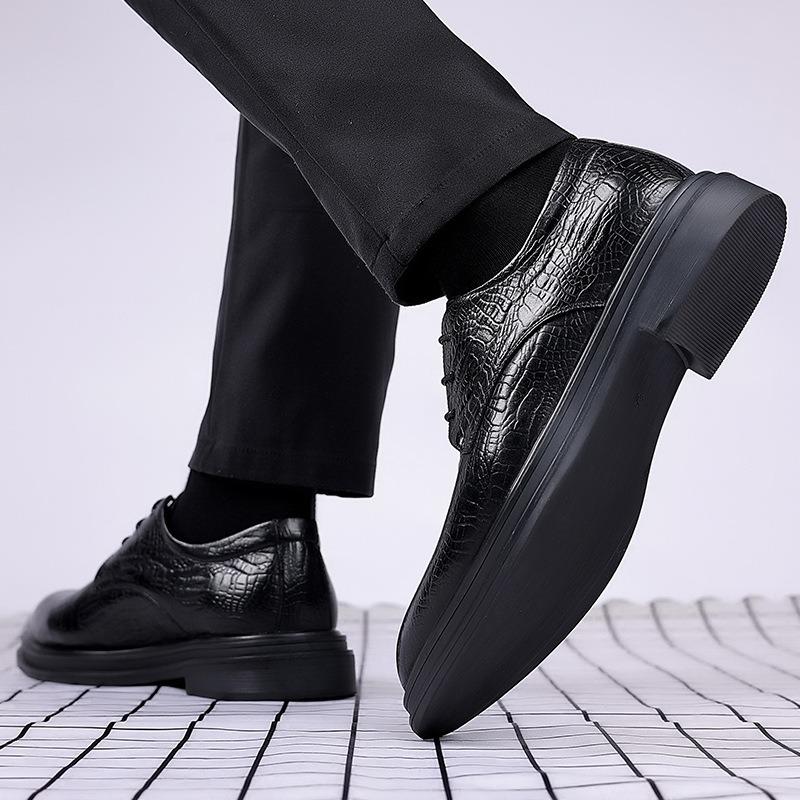 New men's formal leather shoes men's business leather shoes leather single shoes office commuter wedding shoes