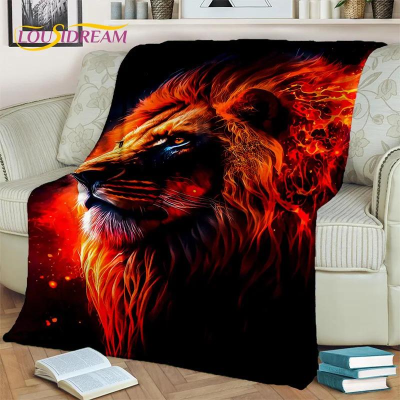 Beast Tiger Lion Leopard Animal Wildlife Cartoon Blanket,Soft Throw Blanket for Home Bedroom Bed Sofa Picnic Cover Blanket Kids