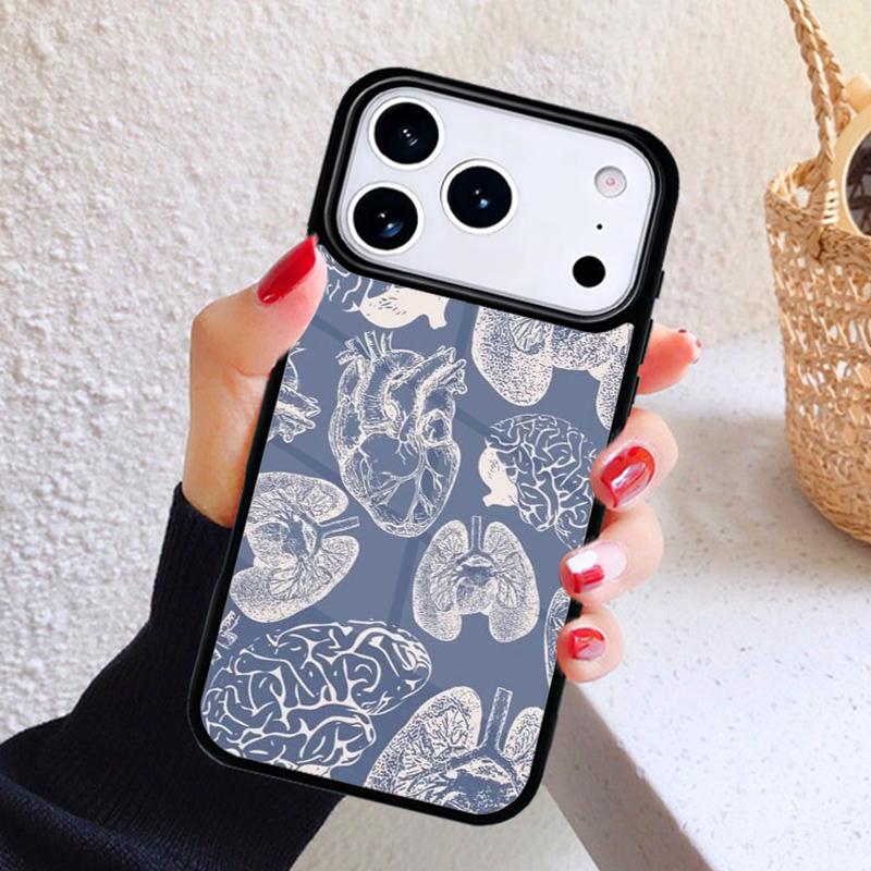 Menschliches Herz Gehirn Lungen Handyhülle Für iPhone 17 Air 16 15 14 13 12 11 Pro Max Plus