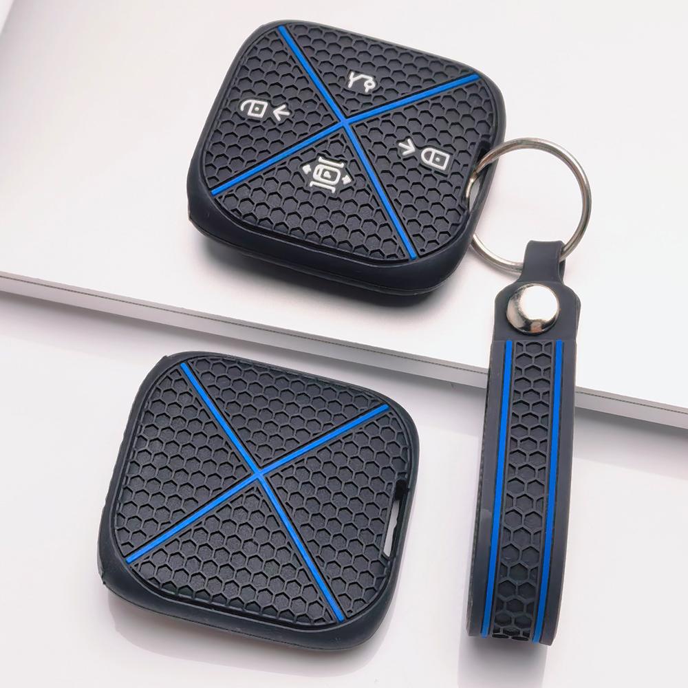 Silicone Remote Key Cover for Zeekr Zeekr 001 Zeekr 009 Zeekr X Zeekr 007 with Keychain Honeycomb Texture Anti Scratch Key Fob Protector