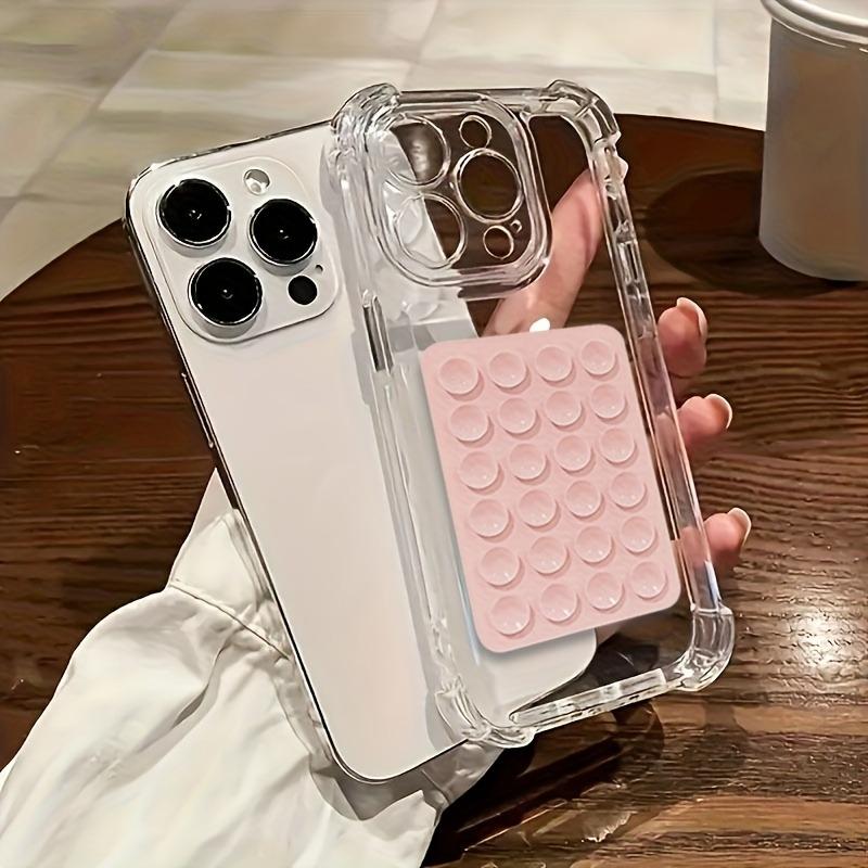 Transparent Four-Corner Anti-Drop With 3D Suction Cup Phone Case For iPhone 17 16 15 14 13 12 11 Pro Max Plus XS XR Cover