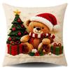 Elk Deer Christmas Pillow Cover Soft Xmas Tree Pillowslip Snowman Pillow Cover  Farmhouse Couch