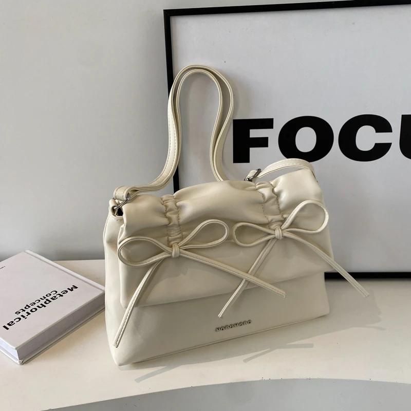 

Однотонные швейные сумки через плечо для женщин с застежкой-молнией и внутренним карманом-клапаном из искусственной кожи, высокое качество