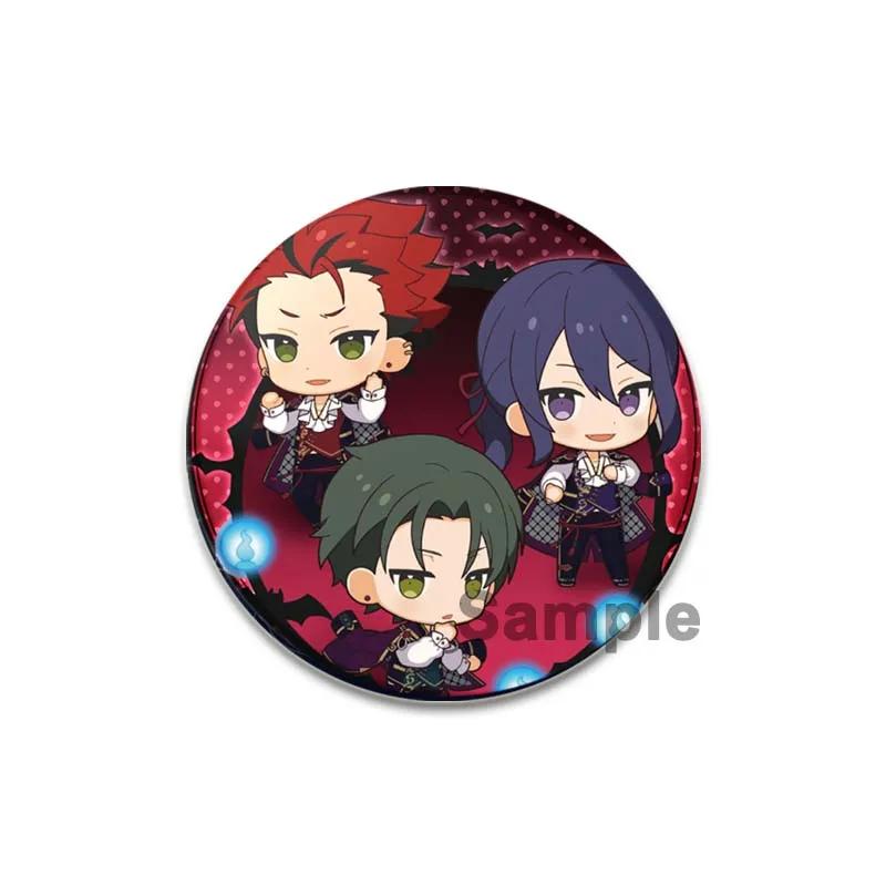 32/44/58mm Ensemble Stars Idol Round Brooch Cartoon Cosplay Badge Icons Lapel Pins for Backpack Gifts Sena Tsukinaga Sakuma Narukami